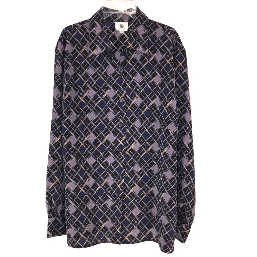 Vintage Softly Suited Geometric Blouse